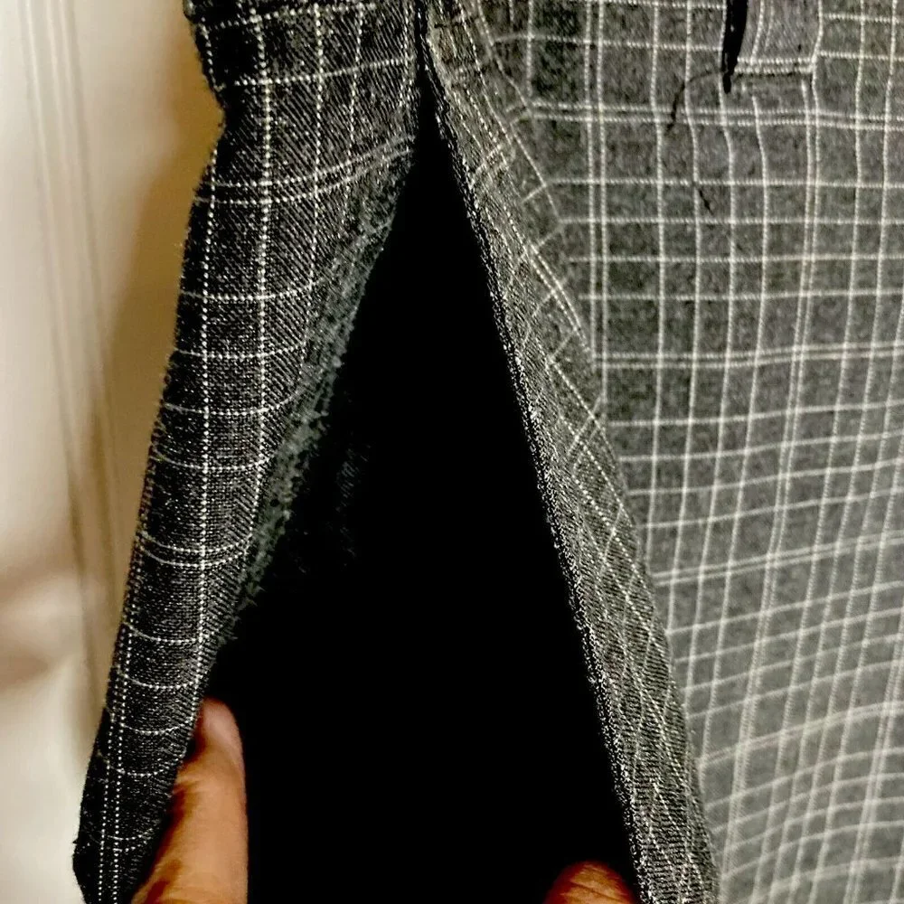 O'Neill Gray Window Pane Plaid Mens 38 Flat Front Casual‎ Bermuda Golf Shorts